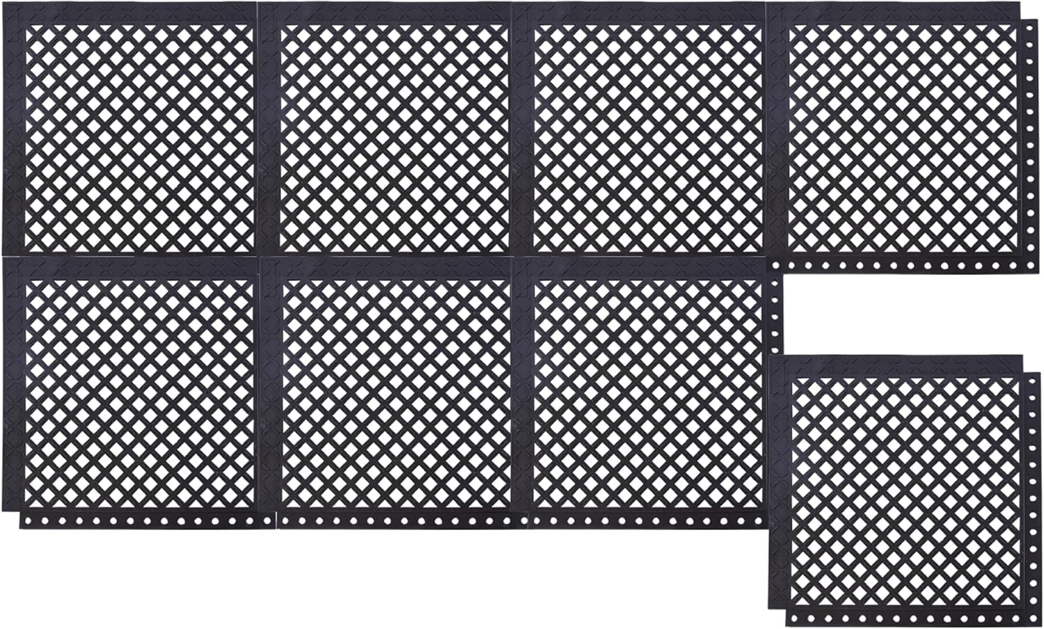 Interlocking Rubber Floor Mats for Commercial Kitchen Use