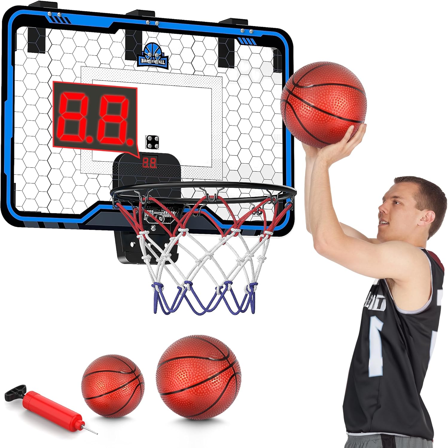 HopeRock Large Indoor Basketball Hoop for Kids and Adults Fun