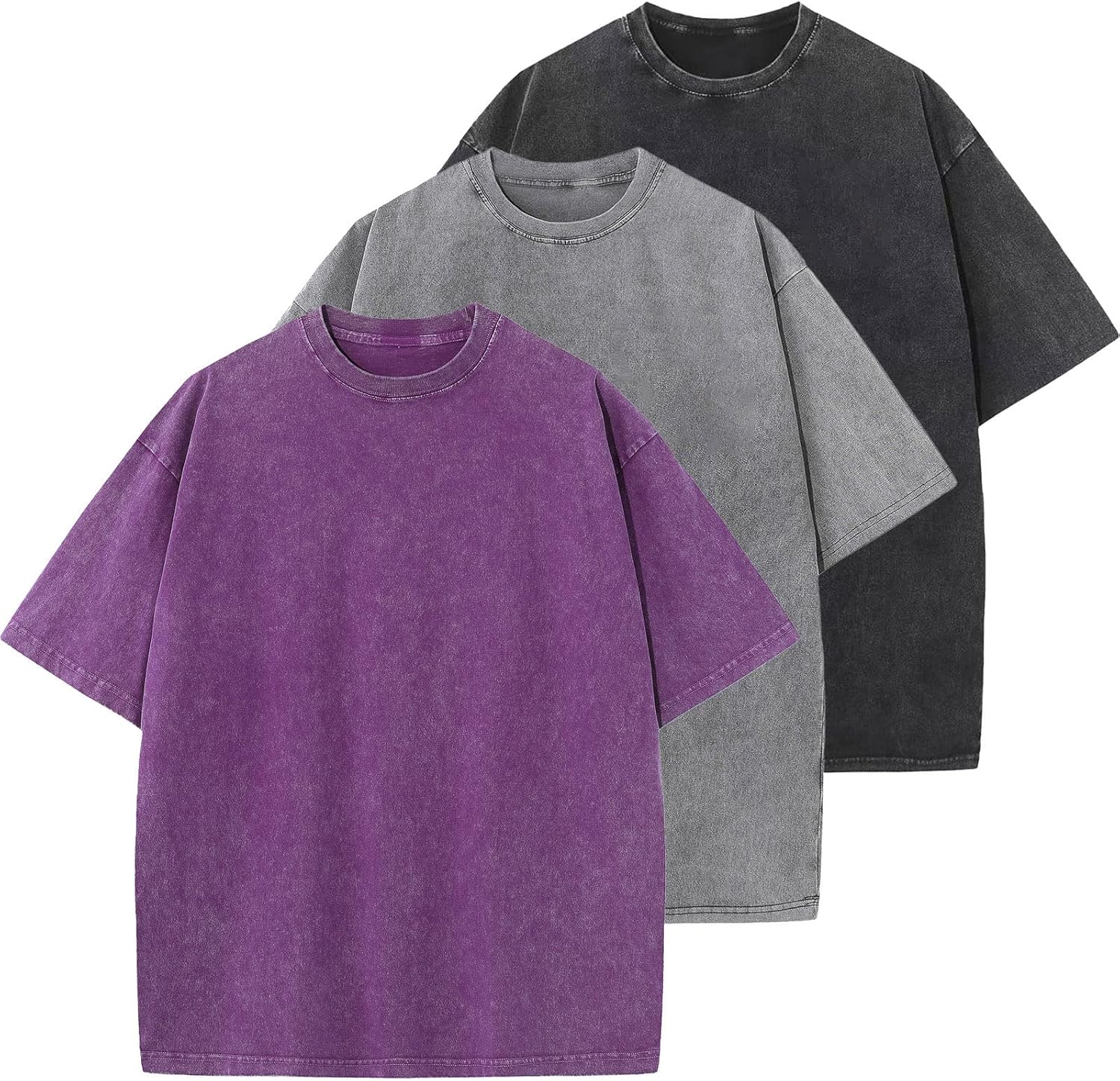 Men's Cotton T-Shirts Oversized Casual Loose Basic Tee Tops