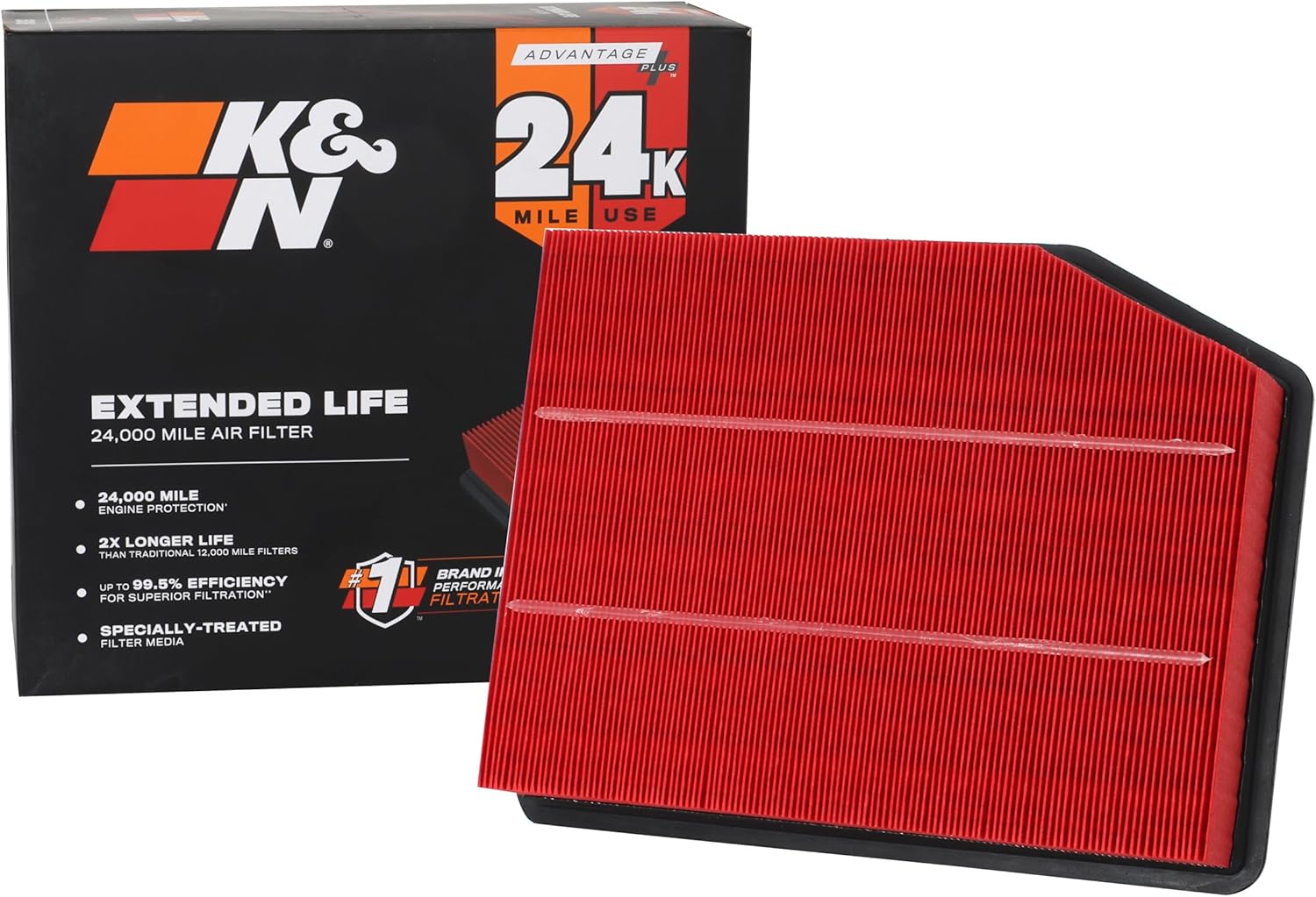 K&N Engine Air Filter for 2019 Chevy/GMC Trucks: 24K Life