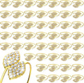 Hotop Napkin Rings Gold Set of 100 - Elegant Rhinestone Leaf Decor