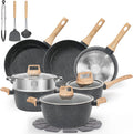 17 Pcs Pots and Pans Set Non Stick Cookware - Durable Granite Nonstick