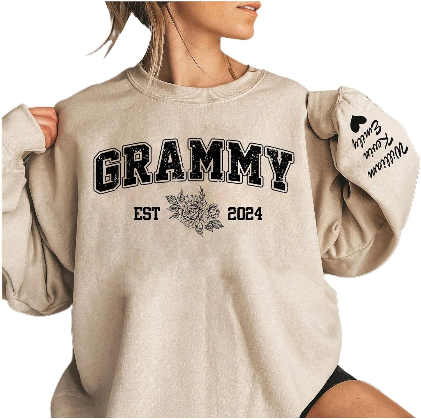 Personalized Grandma Sweatshirt with Grandkid's Name