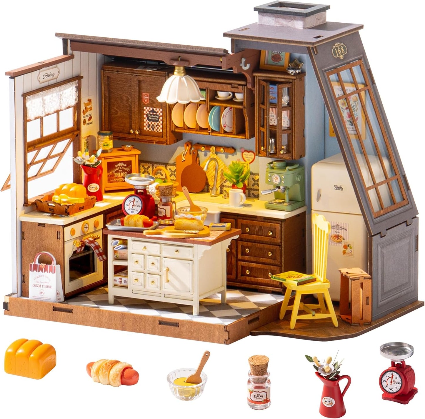 DIY Miniature House Kit for Adults - Cozy Baking Kitchen Model