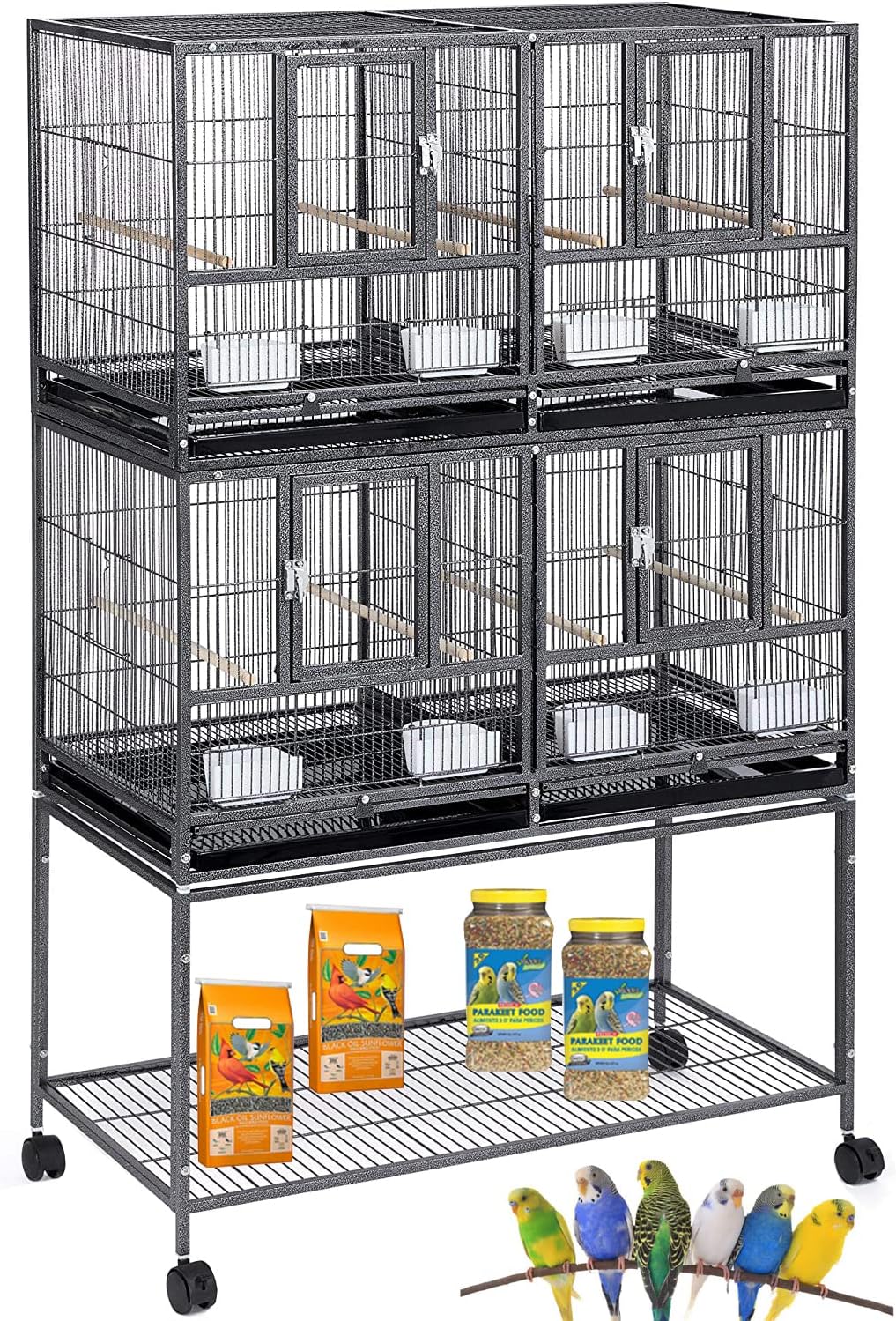 Deluxe Double Breeding Cage for Small Birds with Nest Doors