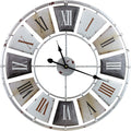 Decorative Large 24-In Wall Clock - Oversized Roman Numeral Statement