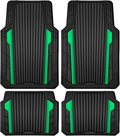 CAR PASS Heavy Duty Rubber Car Mats Metallic - Trim to Fit All Weather