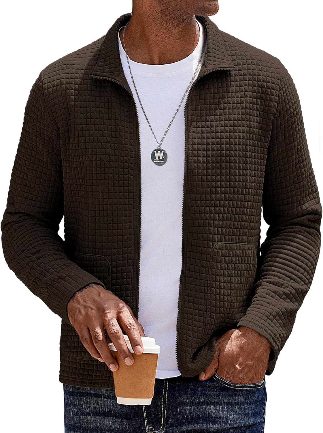 COOFANDY Men's Lightweight Varsity Jacket for Casual Style