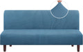 PrinceDeco Stretch Armless Futon Cover Full Queen Size - Dusty Blue