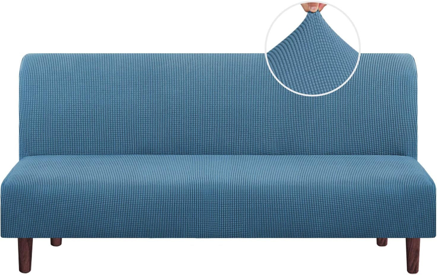 PrinceDeco Stretch Armless Futon Cover for Full Queen Sofa