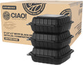 CIAO! 9in x 9in x 3in MFPP Black Hinged Container With Lid - One