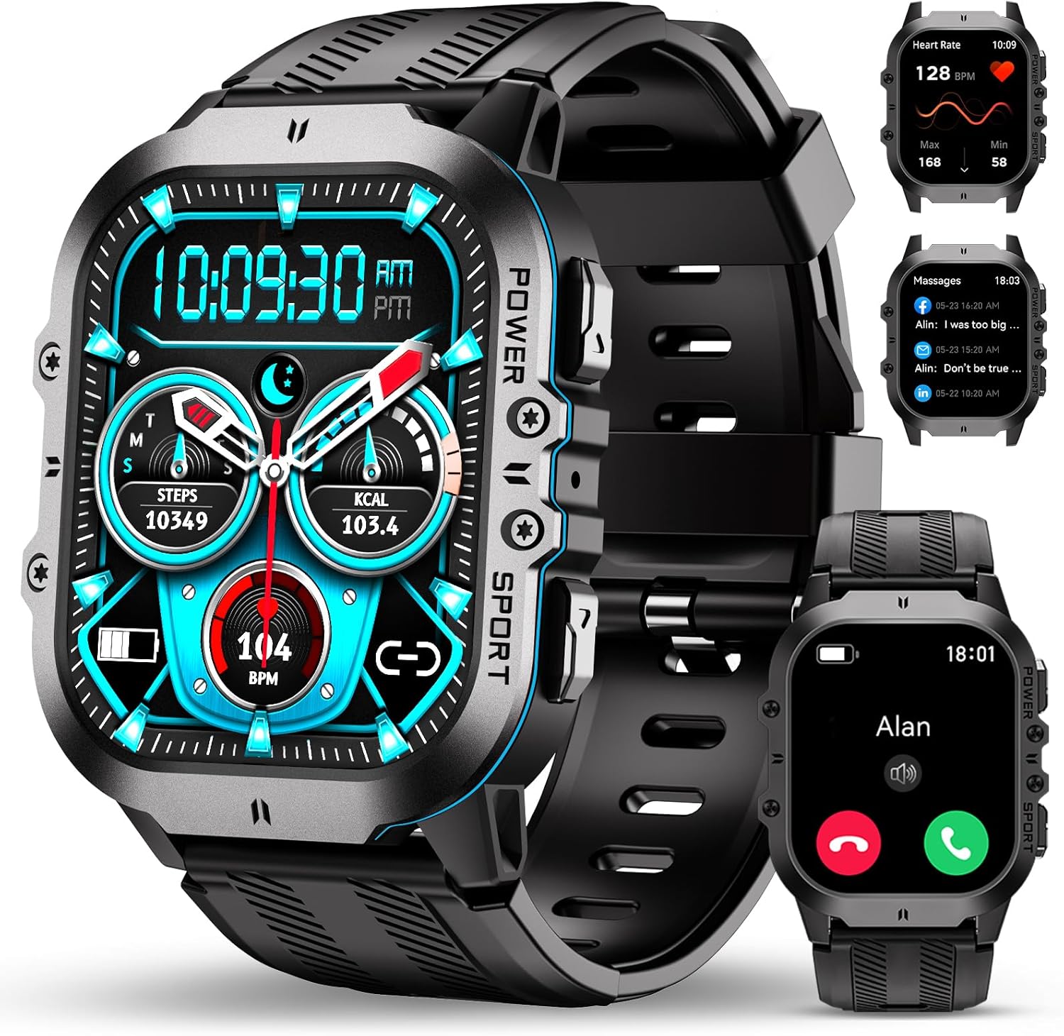 OUKITEL BT20 Military Smart Watch: Rugged Fitness Companion
