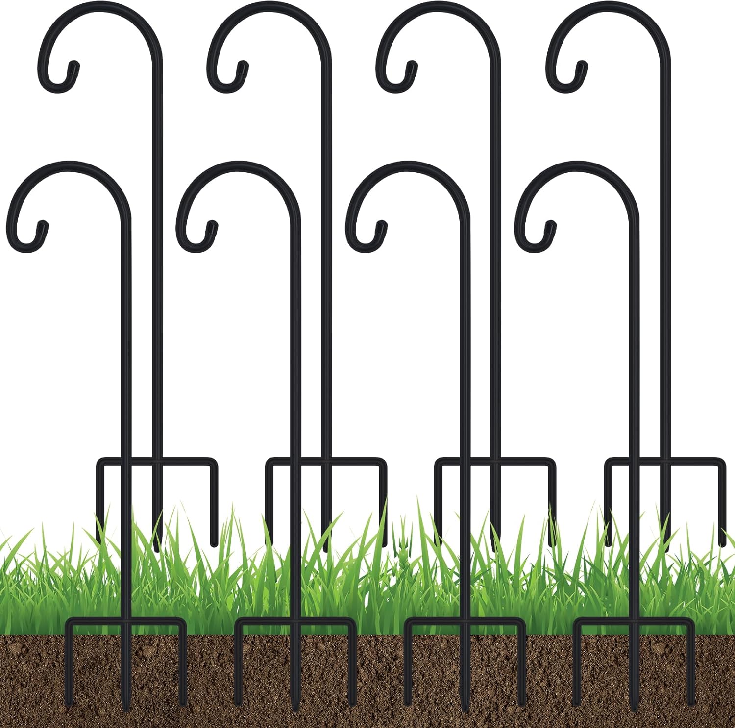 Adjustable 32 Inch Shepherd Hooks for Outdoor Garden Use
