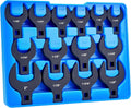 14 Piece Crows Foot Wrench Set - Low-Profile SAE Flare Nut Tools