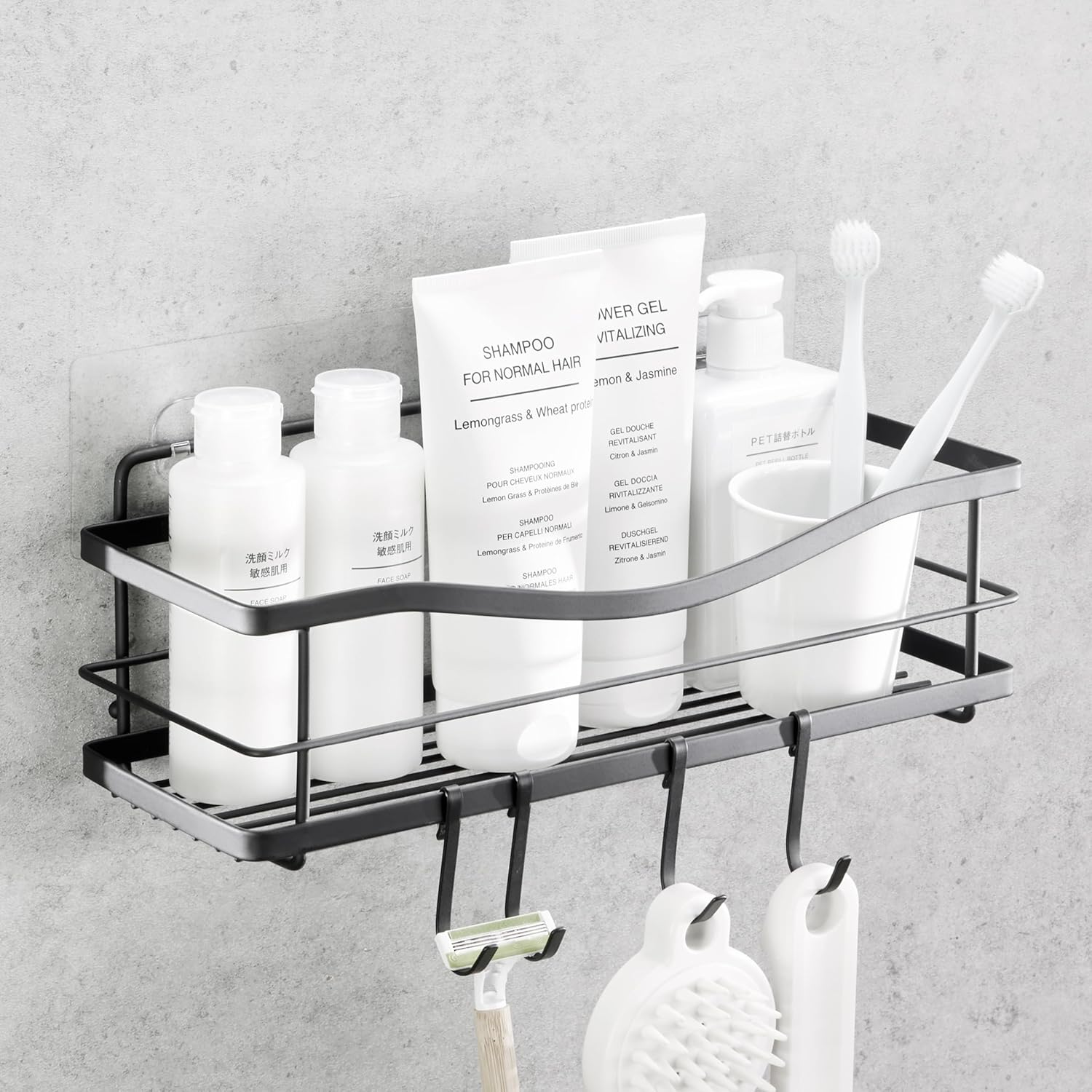 Premium Shower Caddy Organizer for Bathroom with Hooks and Storage