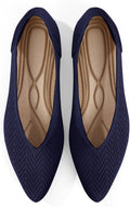 Flats for Women Pointed Toe Knit Ballet Flats - Lightweight Comfort