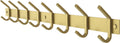 Brushed Gold Wall Mounted Coat Rack 24 in Rail with 8 Double Hooks