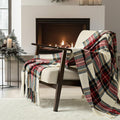 Stewart Christmas Plaid Chenille Throw Blanket for Couch - Cozy