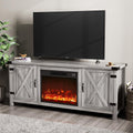 58 Gray Wash Fireplace TV Stand - Organized Entertainment