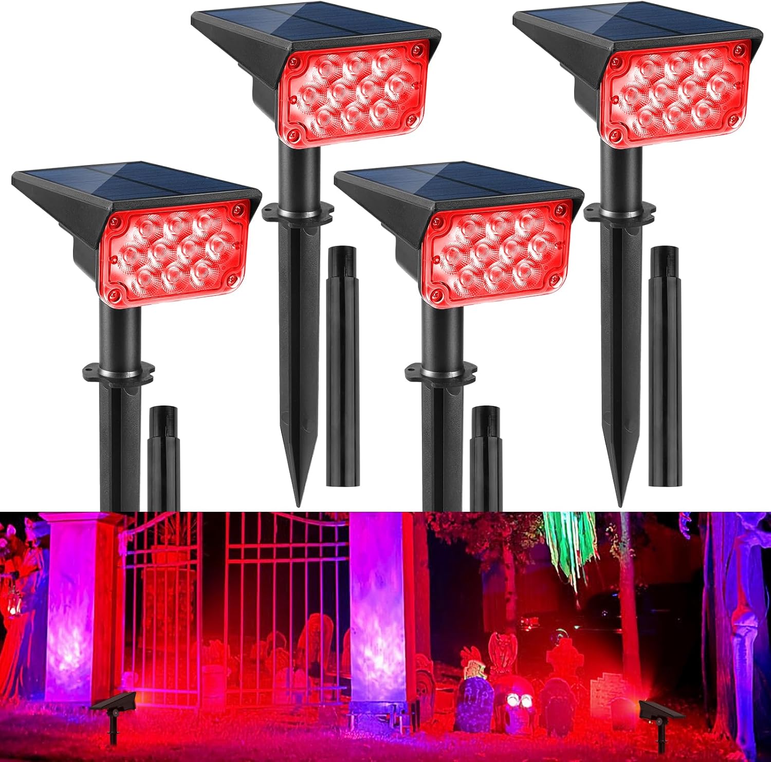 Solar Spot Lights Outdoor with 20 LEDs for Garden and Yard