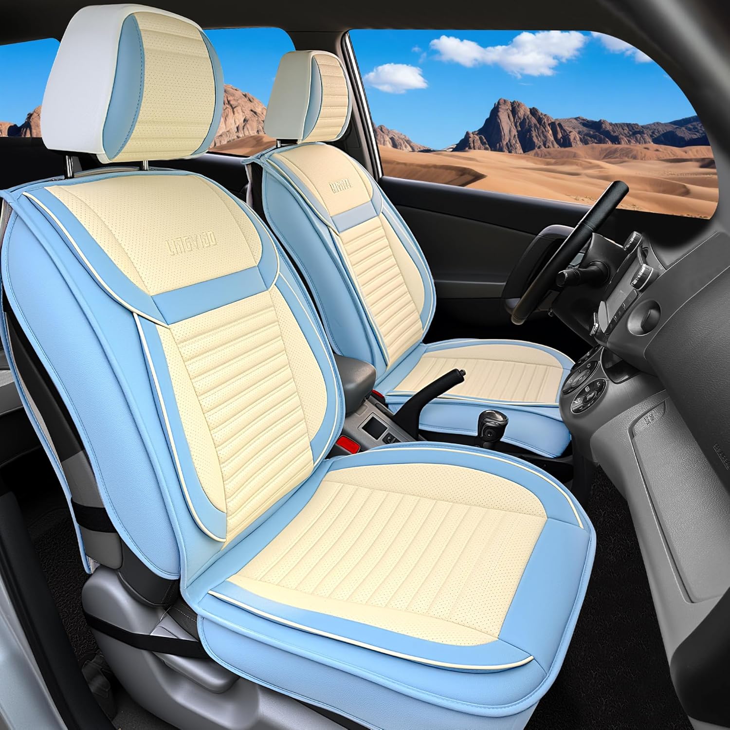LINGVIDO Car Seat Covers - Breathable Waterproof Faux Leather