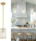 Crystal Pendant Lights Polished Gold Mini Chandelier - Modern Glow