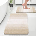 Microfiber Bath Rug Set 2 Piece - Plush Absorbent Non-Slip Mats