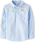 Boys Cotton Gingham Button Up Dress Shirt - Soft Poplin