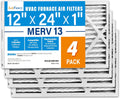 LotFancy 12x24x1 Air Filter MERV 13 Pet Smoke Smog Allergens Defense