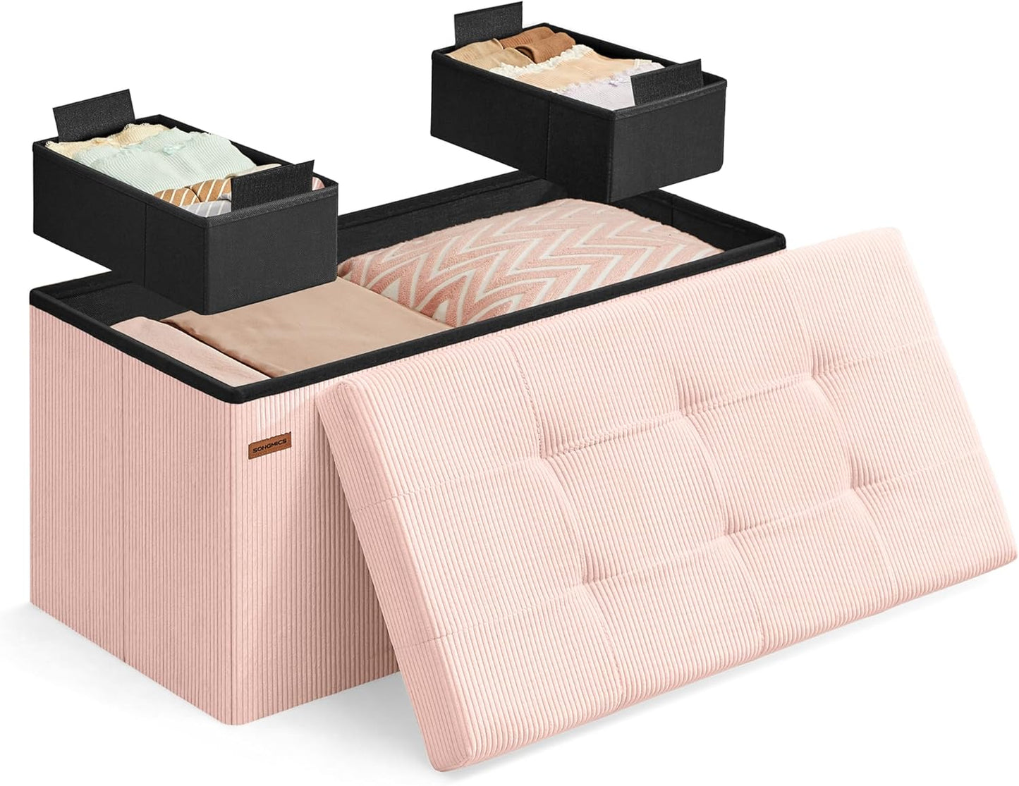 SONGMICS Mazie Collection Storage Ottoman Bench for Any Room