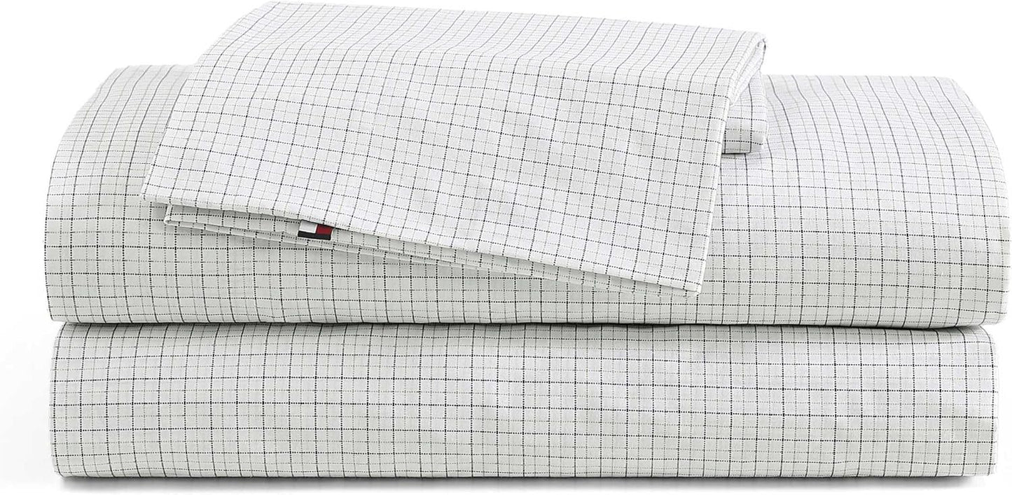 Tommy Hilfiger Cotton Percale Sheet Set for Full Beds