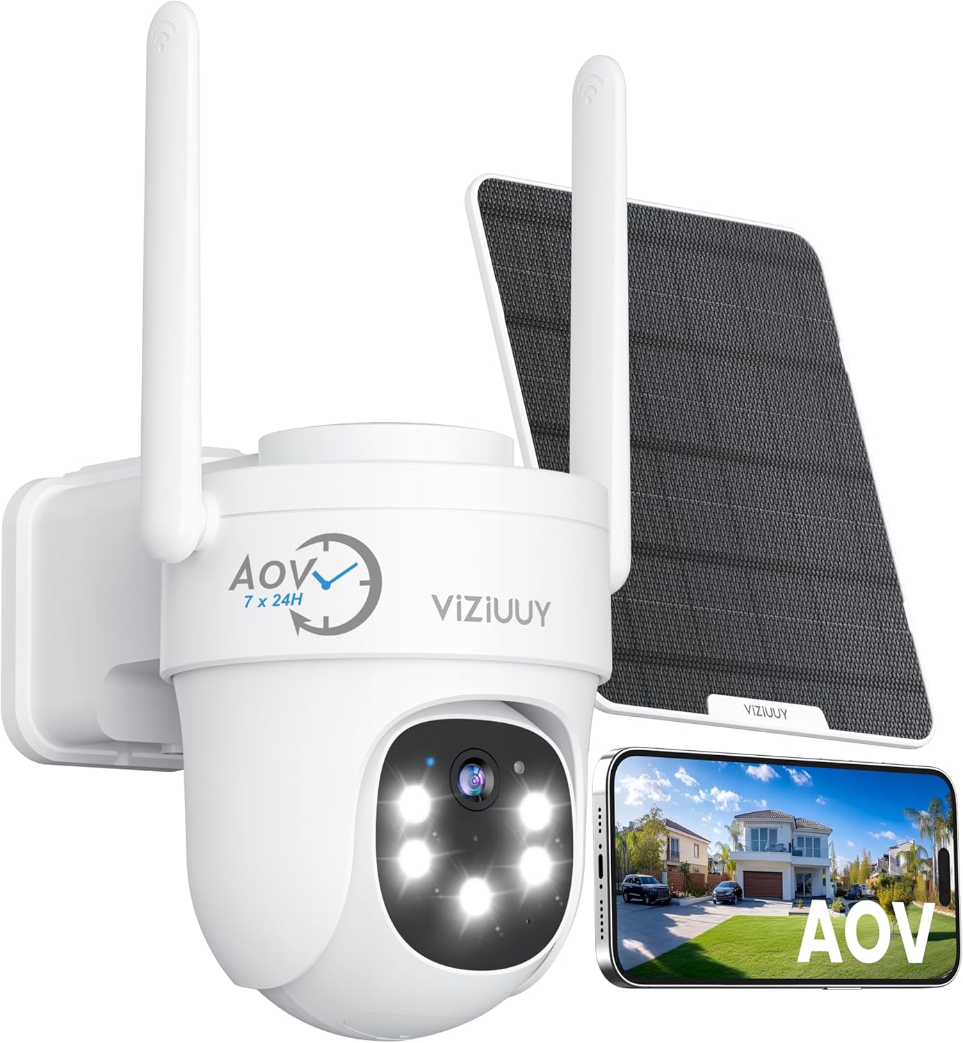 24H Wireless Outdoor Security Camera - 2K Solar Powered, Auto Tracking