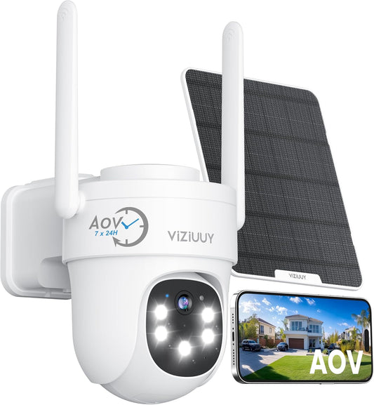 24H Wireless Outdoor Security Camera - 2K Solar Powered, Auto Tracking