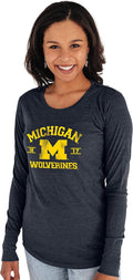 Blue 84 Women's Long Sleeve T Shirt for Michigan Fans