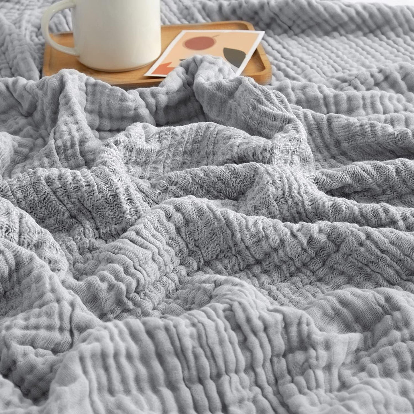 EMME Cooling Throw Blanket for Hot Flashes - Soft Cotton Comfort