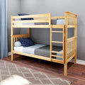 Twin Over Twin Bunk Bed - Solid Wood, Space-Saving Design