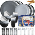 Wheat Straw Dinnerware Set 64-Piece for 8 - Unbreakable Reusable