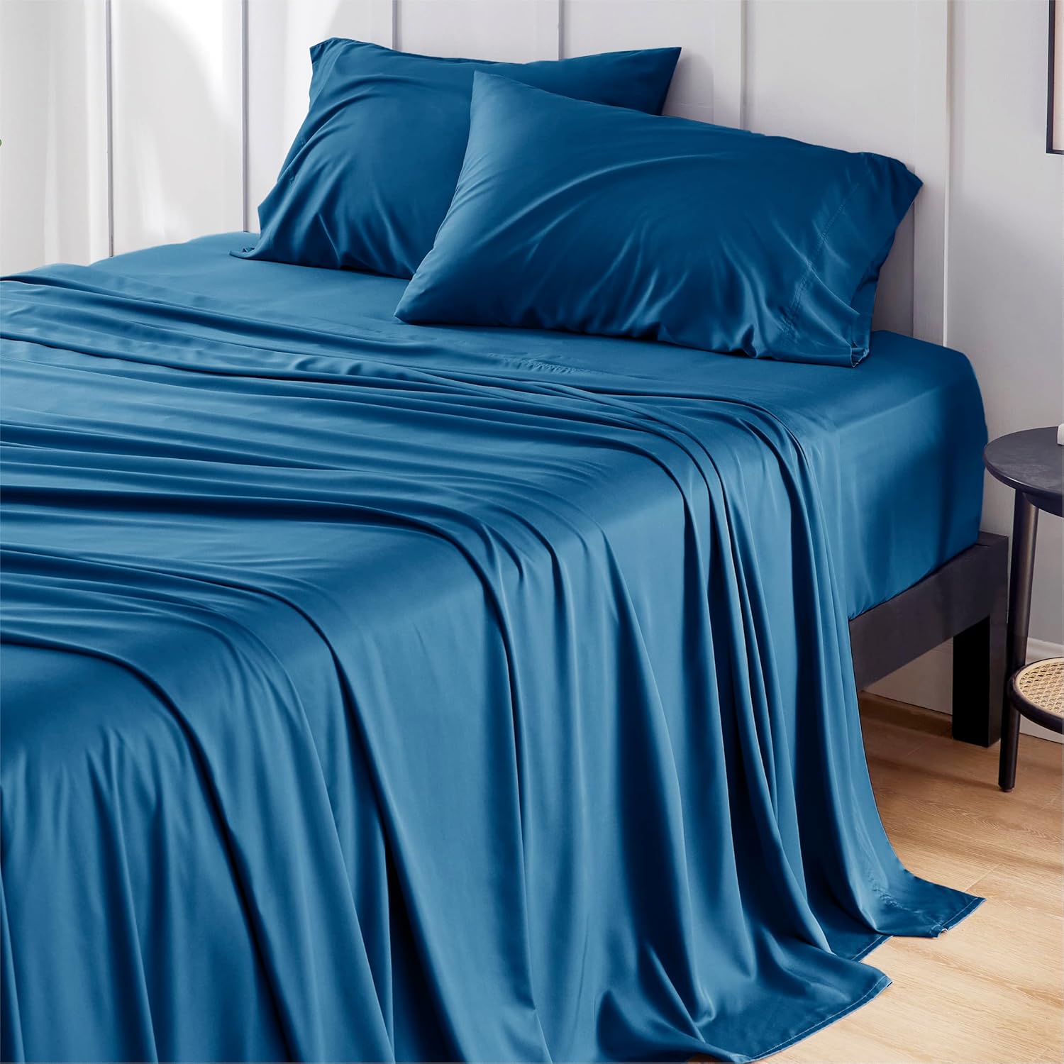 Bedsure Queen Sheets Set - Silky Soft Bamboo Cooling Bedding