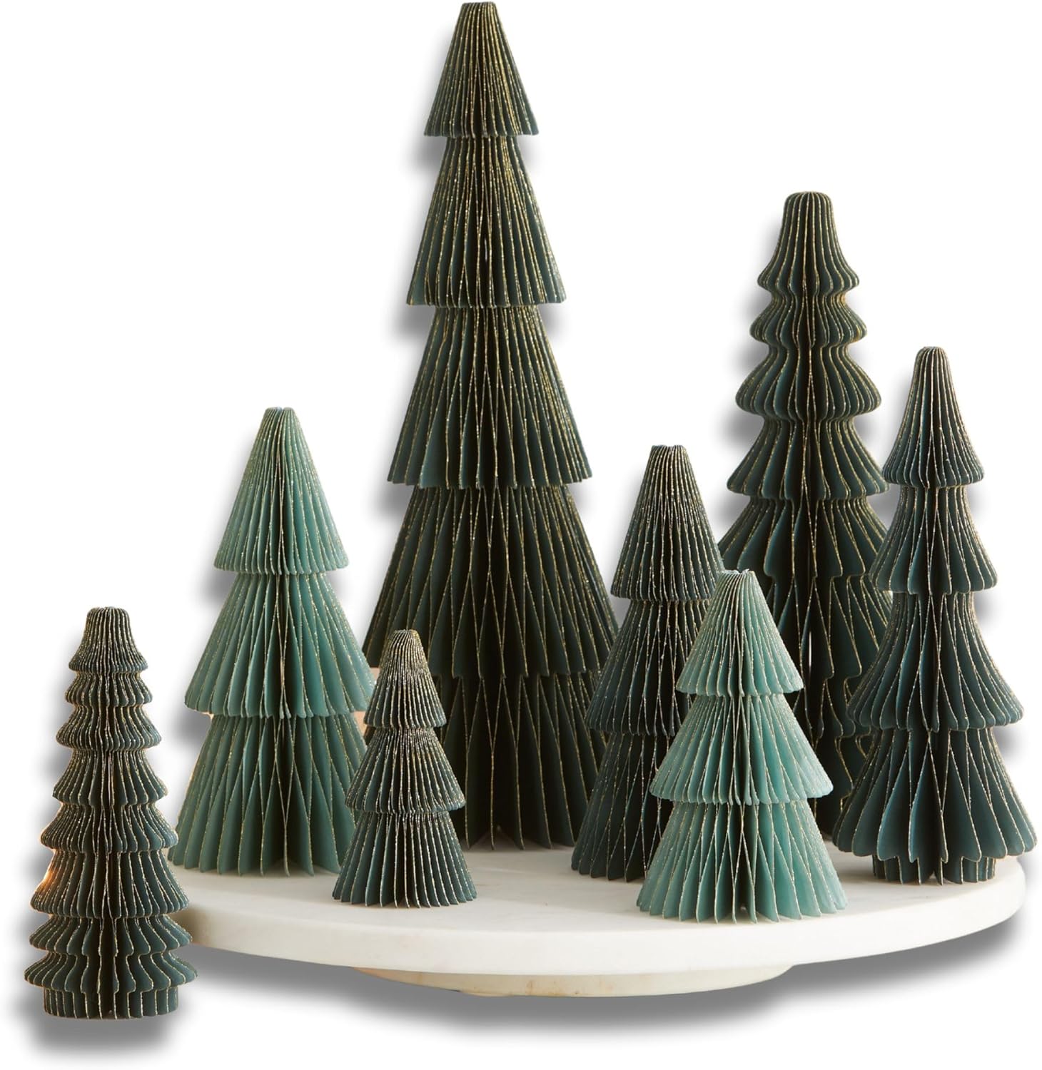 Honeycomb Paper Tree Set of 8 for Festive Holiday Decor