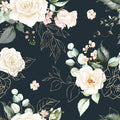 Floral Wallpaper Peel and Stick Black Contact Paper for Easy Decor