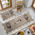 Farmhouse Rooster Kitchen Rugs and Mats 2 Piece - Cushioned Anti