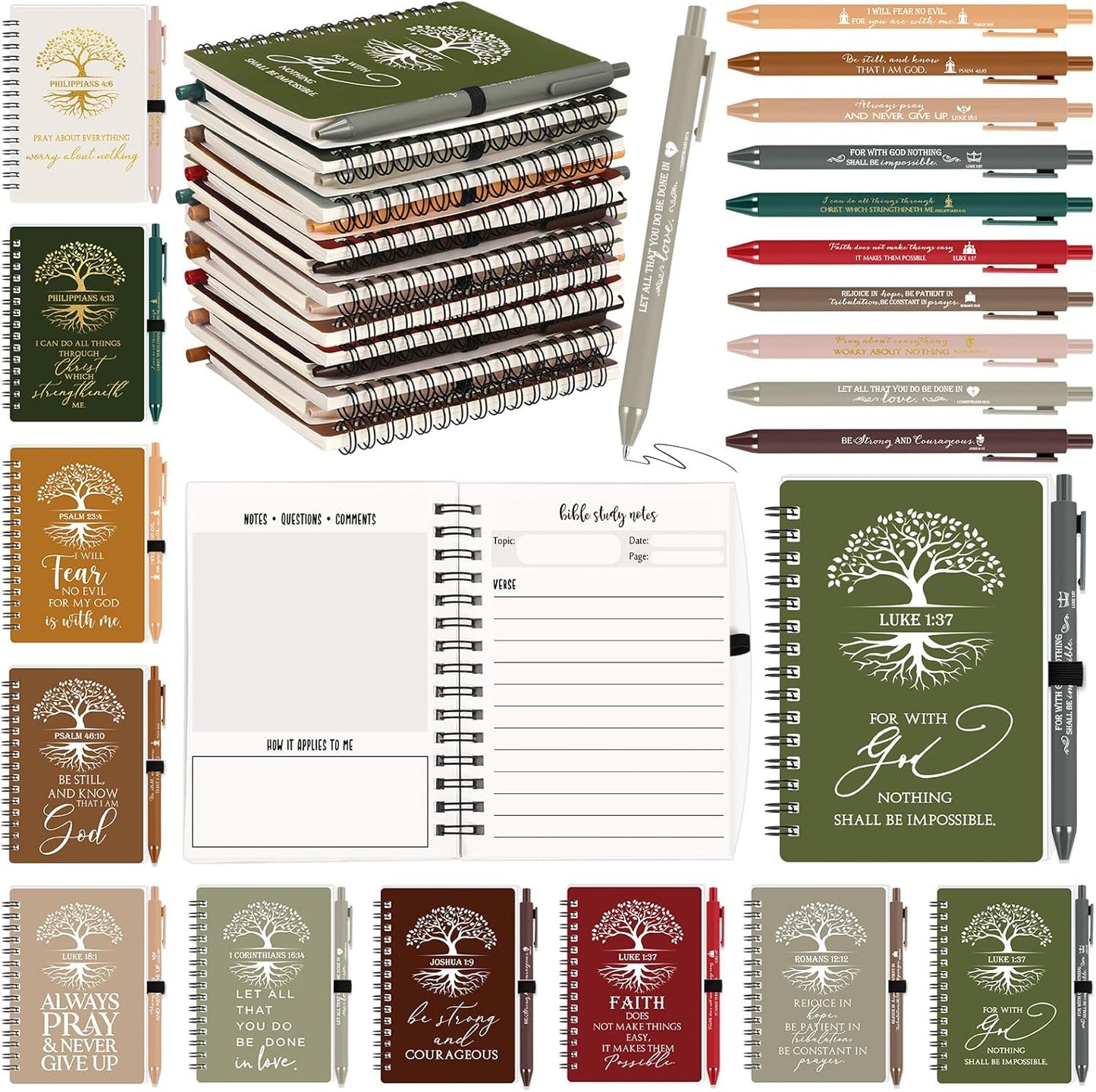 80 Pcs Christian Gifts Bulk Prayer Journals with Pens for All