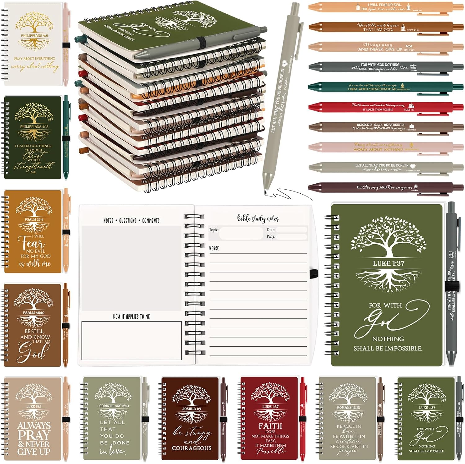 80 Pcs Christian Gifts Bulk Prayer Journals with Pens for All