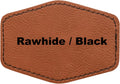 3in x 2in Hexagon Laserable Leatherette Hat Patches - Adhesive Faux