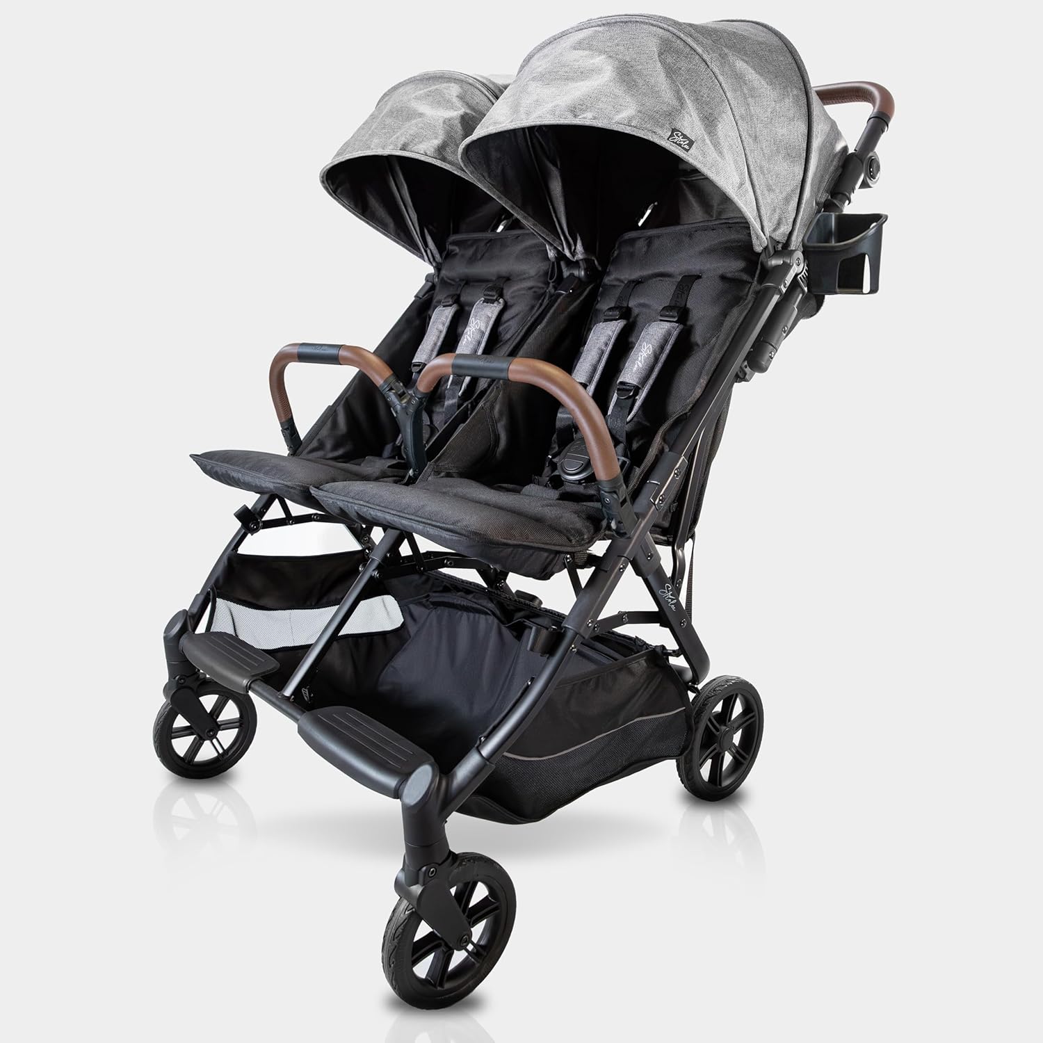 Lightweight Double Side by Side Stroller with Compact Fold