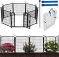 Garden Fence with Low Threshold Door - 17.7 ft Black Pet Playpen