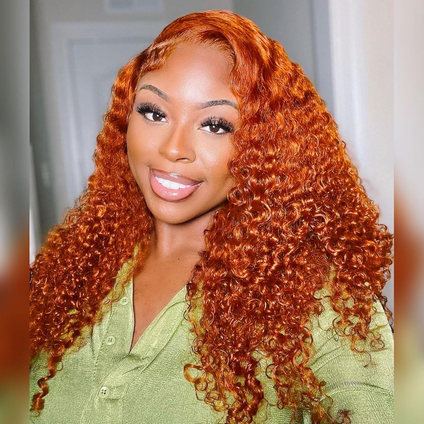 350 Orange Ginger Deep Wave BOB Wig Human Hair for All Occasions