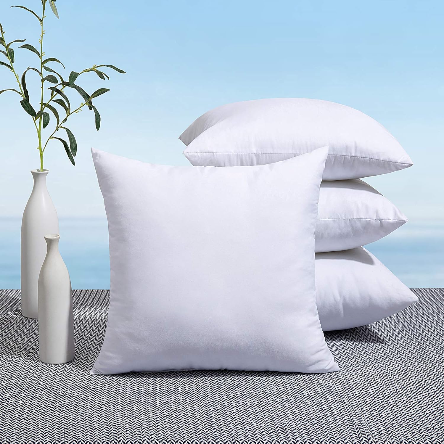 MIULEE 22x22 Outdoor Pillow Inserts for Stylish Patio Decor
