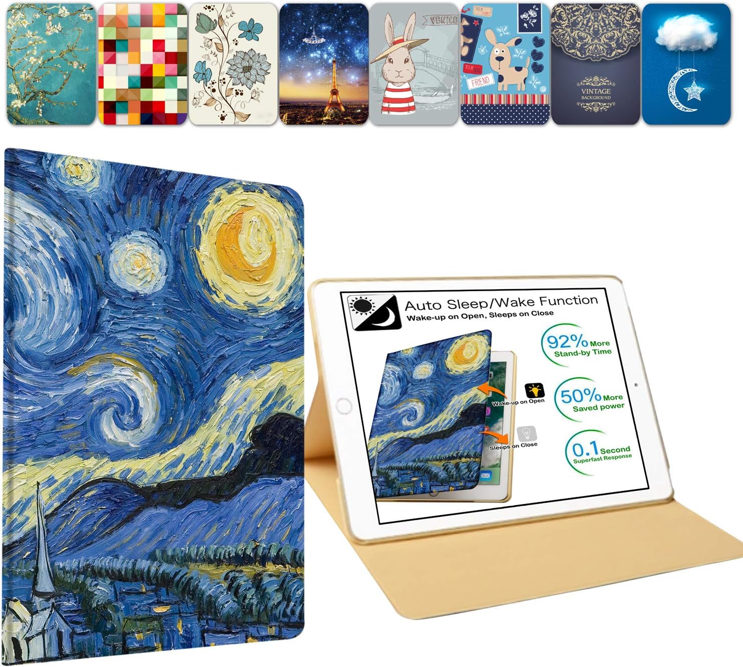 DuraSafe Cases for iPad 2 3 4 - Stylish Starry Night Cover