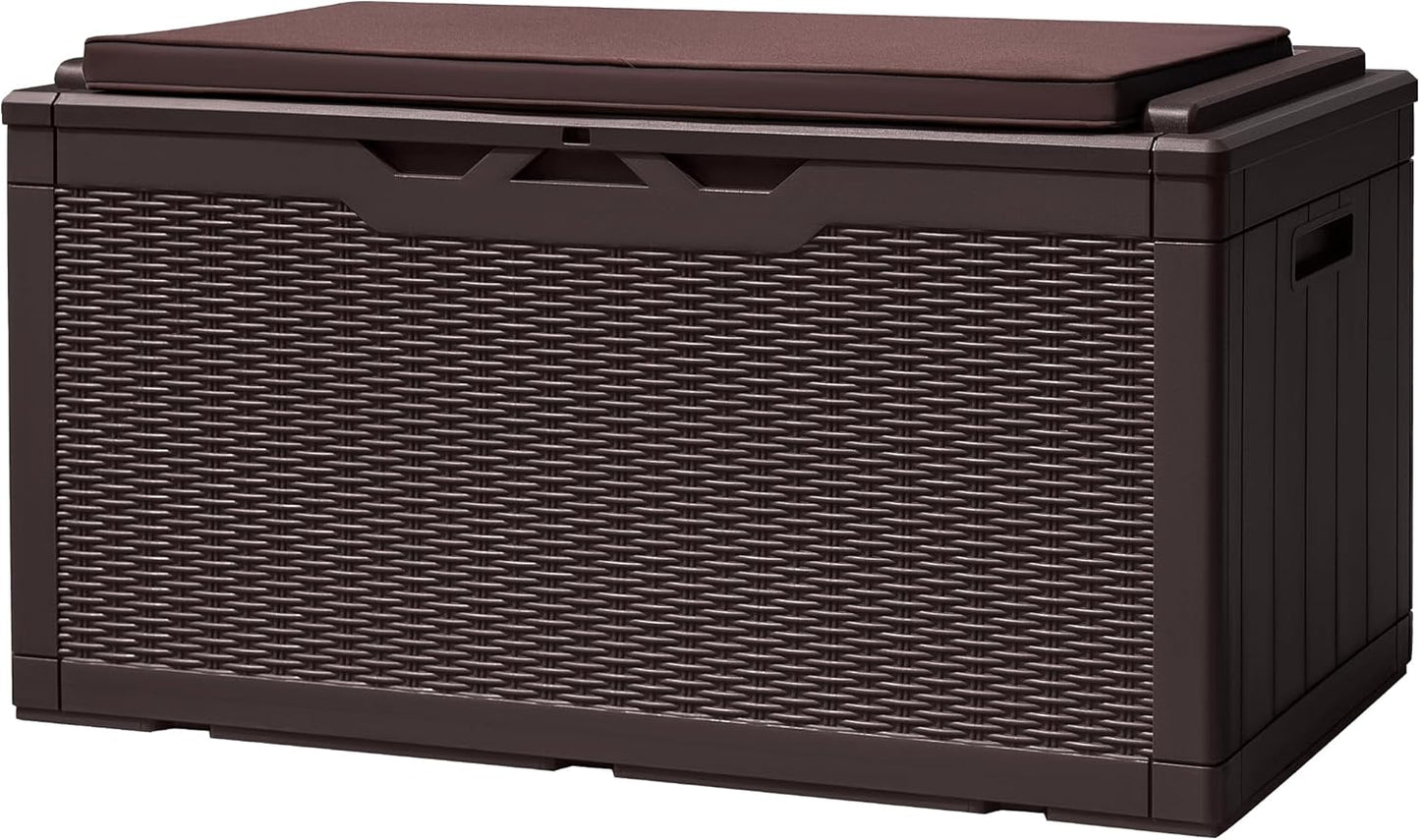 Devoko 100 Gallon Deck Box for Outdoor Storage and Seating